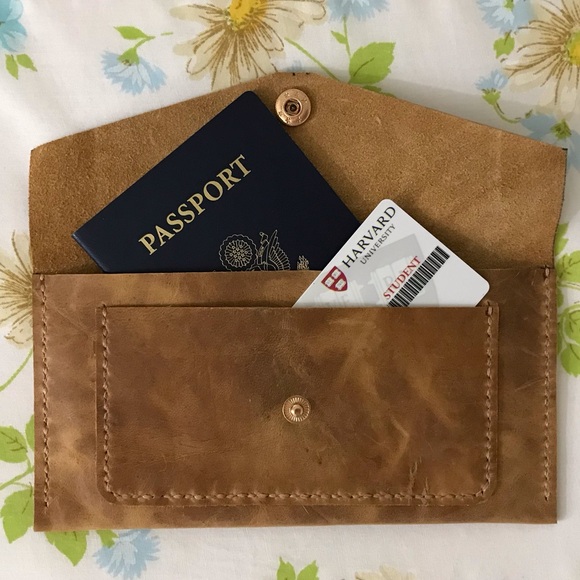 Handmade Handbags - Handmade Elegant Brown Tan Genuine Leather Wallet